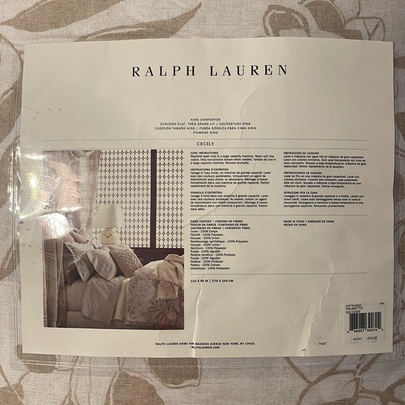 Ralph Lauren King Cecily Palmetto Botanical Print Tan Comforter - Picture 5 of 6